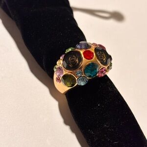 Fashion dress up Ring with Multicolor Gemstones